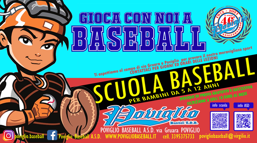 Sono aperte le iscrizioni alla leva baseball: approfitta della prova gratuita !